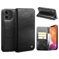 Klasický iPhone 12/12 Pro Wallet Leather Case - černá