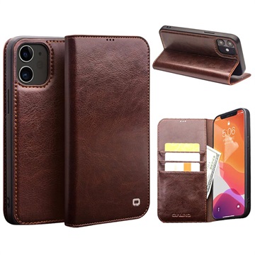 Klasický iPhone 12/12 Pro Wallet Leather Case - hnědá - hnědá