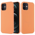 Tekuté silikonové pouzdro pro iPhone 12 Mini – kompatibilní s MagSafe – Oranžový