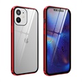 iPhone 12 Mini Magnetic Case s temperovaným sklem - červená