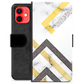 Prémiové peněženkové pouzdro iPhone 12 mini - Abstraktní mramor