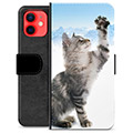 Prémiové peněženkové pouzdro iPhone 12 mini - Kočka