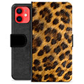 Prémiové peněženkové pouzdro iPhone 12 mini - Leopard