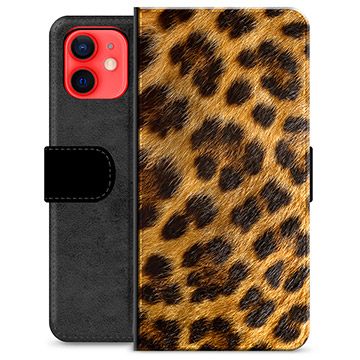 Prémiové peněženkové pouzdro iPhone 12 mini - Leopard