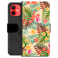 Prémiové peněženkové pouzdro iPhone 12 mini - Růžové květy