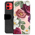 Prémiové peněženkové pouzdro iPhone 12 mini - Romantické květiny