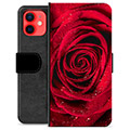 Prémiové peněženkové pouzdro iPhone 12 mini - Růže