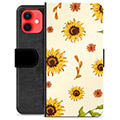 Prémiové peněženkové pouzdro iPhone 12 mini - Slunečnice