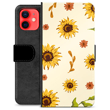 Prémiové peněženkové pouzdro iPhone 12 mini - Slunečnice