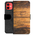 Prémiové peněženkové pouzdro iPhone 12 mini - Dřevo
