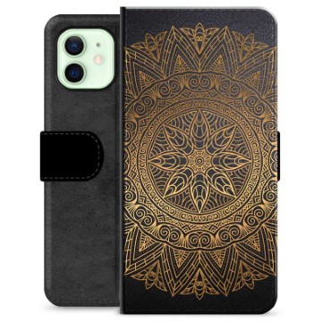 Prémiové peněženkové pouzdro iPhone 12 - Mandala