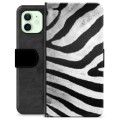 Prémiové peněženkové pouzdro iPhone 12 - Zebra