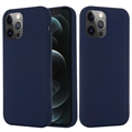 Tekuté silikonové pouzdro pro iPhone 12/12 Pro – kompatibilní s MagSafe – Tmavě modrá