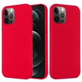 Tekuté silikonové pouzdro pro iPhone 12/12 Pro – kompatibilní s MagSafe – Červené