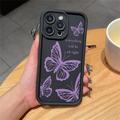 iPhone 12 Pro Max Butterfly Print TPU Case - Purple / Black