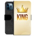 Prémiové peněženkové pouzdro iPhone 12 Pro - Král