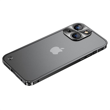iPhone 13 Mini Metal nárazník s temperovaným sklem dozadu - černá