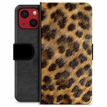 Prémiové peněženkové pouzdro iPhone 13 Mini - Leopard