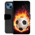 Prémiové peněženkové pouzdro iPhone 13 - Fotbalový plamen