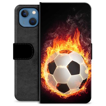 Prémiové peněženkové pouzdro iPhone 13 - Fotbalový plamen