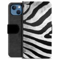 Prémiové peněženkové pouzdro iPhone 13 - Zebra
