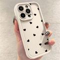 iPhone 13 Pro Max Heart Pattern Shockproof TPU Case with Raised Edges - White