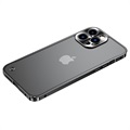 IPhone 13 Pro Max Kovový nárazník s temperovaným sklem dozadu