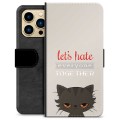 Prémiové peněženkové pouzdro iPhone 13 Pro Max - Naštvaná kočka