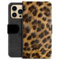 Prémiové peněženkové pouzdro iPhone 13 Pro Max - Leopard