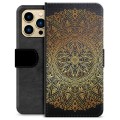 Prémiové peněženkové pouzdro iPhone 13 Pro Max - Mandala