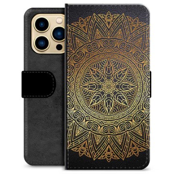 Prémiové peněženkové pouzdro iPhone 13 Pro Max - Mandala