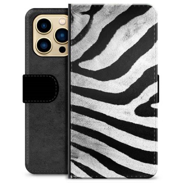 Prémiové peněženkové pouzdro iPhone 13 Pro Max - Zebra