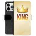 Prémiové peněženkové pouzdro iPhone 13 Pro - Král
