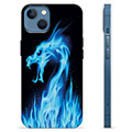 Pouzdro TPU iPhone 13 - Modrý ohnivý drak