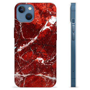 Pouzdro TPU iPhone 13 - Červený mramor