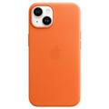 iPhone 14 Apple Kožené Pouzdro s MagSafe MPP83ZM/A - Oranžový
