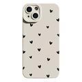 iPhone 14 Heart Pattern Slim TPU Case - White / Black