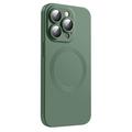 iPhone 14 Pro Liquid Silicone Case with Camera Lens Protector - Magsafe Compatible - Green
