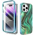 iPhone 14 Pro Max Ahastyle WE13 360 Protection Hybrid Case - Green Marble