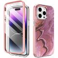 iPhone 14 Pro Max Ahastyle WE13 360 Protection Hybrid Case - Purple Marble