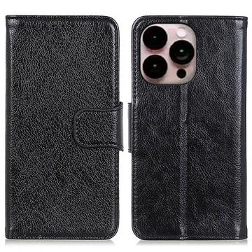 iPhone 14 Pro Max Elegantní série pouzdro na peněženku - černá