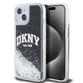 iPhone 15 DKNY Liquid Glitter Arch Logo Case - Black