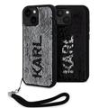 iPhone 15 Karl Lagerfeld Reversible Sequins Pouzdro - Černo / Stříbrné