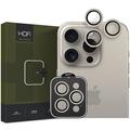 Chránič Objektivu Fotoaparátu iPhone 15 Pro/15 Pro Max Hofi Camring Pro+ - Titan / Černý Okraj