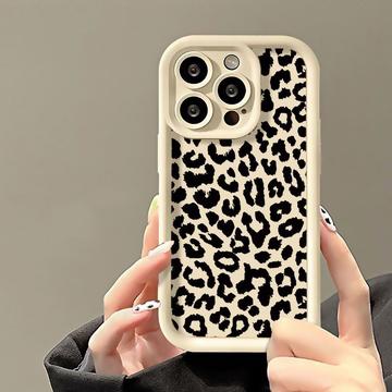 iPhone 15 Pro Leopard Print TPU Case - White