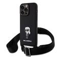 Pouzdro iPhone 15 Pro Max Karl Lagerfeld Saffiano Crossbody Metal Iconic - černé