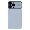 Silikonové pouzdro iPhone 15 Pro Max Liquid s ochranou skla objektivu - Baby Blue