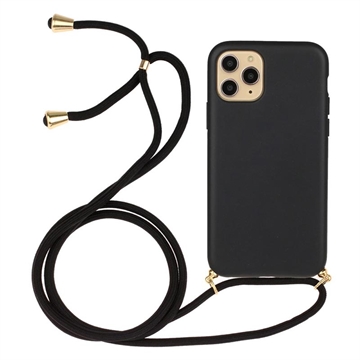 Pouzdro iPhone 15 Pro Max TPU s Lanyard - černá