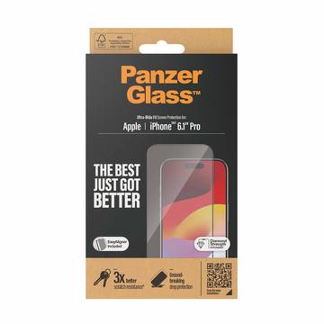 Ochranné tvrzené sklo iPhone 15 Pro PanzerGlass Ultra-Wide Fit EasyAligner - Černá hrana