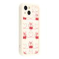 iPhone 15 Stylish Shockproof TPU Case with Raised Edges - White / Bow-Tied Cherries
